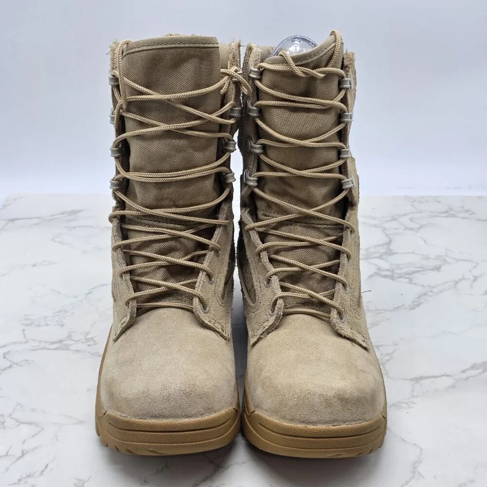 Corcoran Military Leather Boots Mens 6 Women 8 Brown USA Vibram Combat Steel Toe